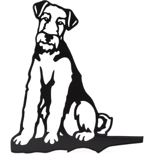 Simulation Dog Silhouette Statue Ornament Iron Creative Miniature Cute Outdoor Indoor Decoration Garden Supplies