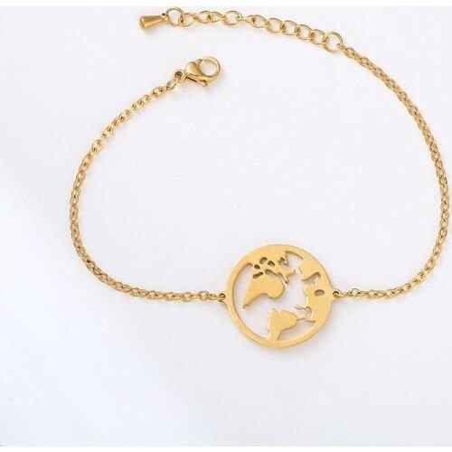 Personality Ladies Stainless Steel Creative Map Bracelet