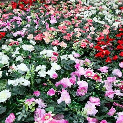 Artificial Rose Flower Plant Wall Background Wall Silk Fake Rose Lawn for Wedding Decoration Garden Home Decor Flower Simulation