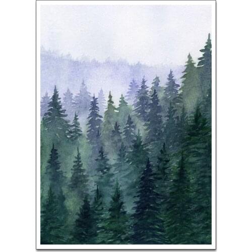 Canvas Print Forest Mountains Poster Decorative Picture Modern Wall Art Paintings Home Decor No Frame