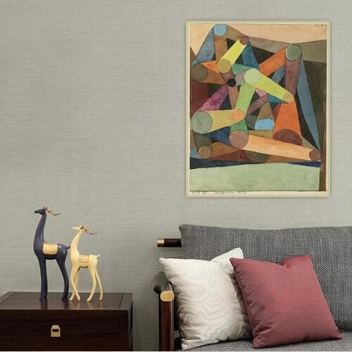 Citon Paul Klee《Open Mountain》Canvas Art Oil Painting Artwork Print Poster Picture Wall Decor Home Living Room Decoration