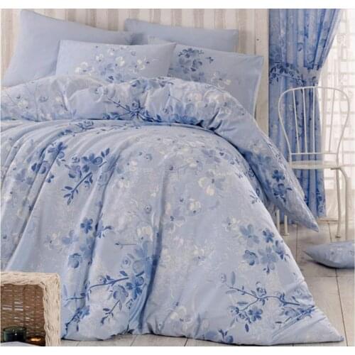 Elena 100 Cotton Single Duvet cover set Blue