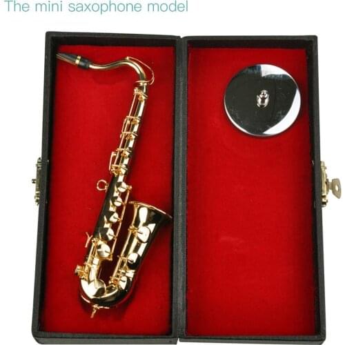 Miniature Musical Instruments Mini Saxophone With Metal Stand Collection Decorative Ornaments Alto Tenor Saxophone Gifts