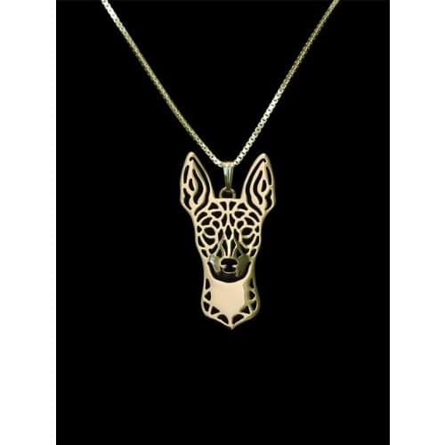 Trendy personalized cute Rat Terrier pendant women gold silver plated statement necklace