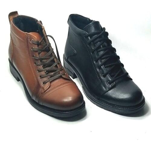 MEN. 100% LEATHER IN BLACK AND BROWN COLOR. WINTER BOOTS. BEST QUALITY, LUXURY, OFFICE AND DAILY BOOTS. RUBBER SOLE. NON-SLIP