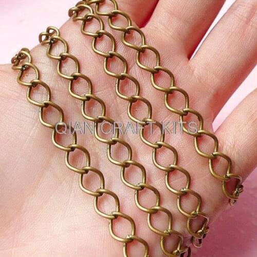 Set of 15meters 6mm Antique Bronzed Cable Chain or specified colors