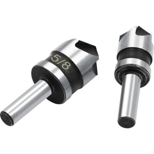 2pcs HSS 5Flute Countersink Drill Bits Set 82Degree Point Angle Chamfer Cutter Countersink Drill Bits Round Handle Shank Tools