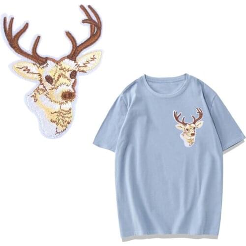 Deer bee Skull Heat Transfer Patches For Stripe Clothes Patch A-level Washable Iron On Applique DIY Clothing Sticker