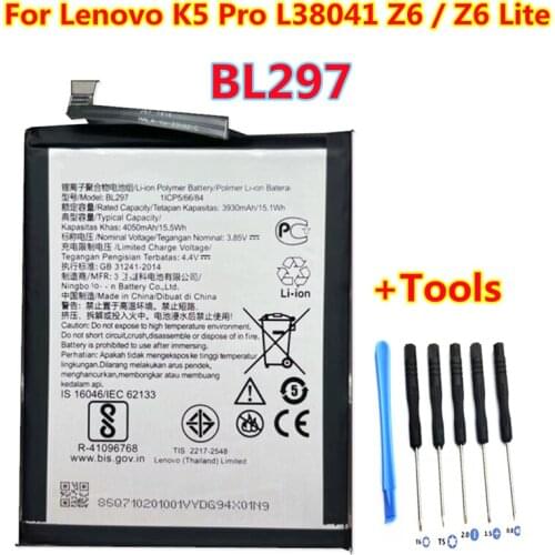 New 4050mAh BL297 battery For Lenovo K5 Pro L38041 Z6 / Z6 Lite Phone High Quality +Tracking Number