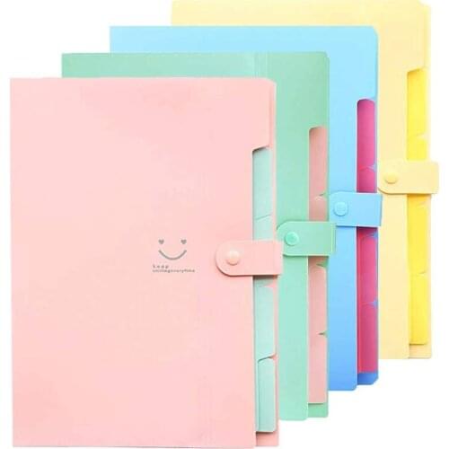 A4 Letter Size Plastic Expanding File Folder 5 Pocket Accordion Document Organizer for School Office Business Use