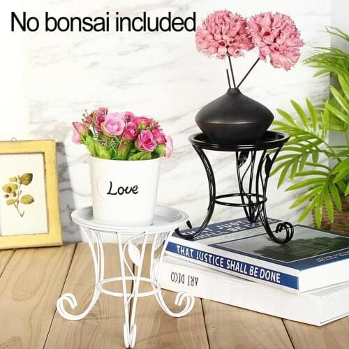 Plant Display Shelves Outdoor Indoor Black White Color MINI Wrought Iron Flower Pot PlantS Shelf Stand Garden Patio Rack Decor