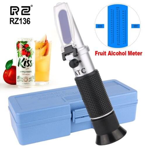 RZ Refractometer Fruit Wine Meter Handheld Portable Auto Brix 0~32% Alcohol 0~26% Fruit Juice Wine Sugar Meter Refractometer