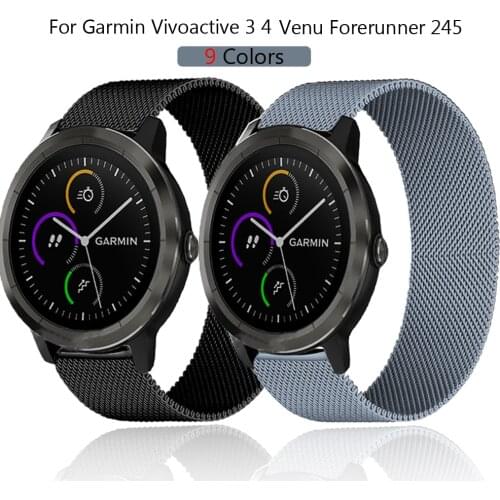 Watch Strap for vivoactive 3 4 Soft Stainless Steel Bracelets for Garmin Forerunner 245/645 Venu Wristbands belts accessories