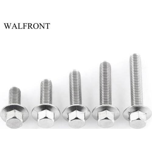 Hex Flange Screw 10Pcs M6 Stainless Steel Flange Bolts Screws Hex Cap Washer Head Bolts Fastener (M6*35) Newest