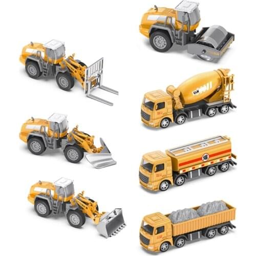Construction Vehicles Outdoor Toys Set Bulldozer 1:55 Forklift Road Roller Beach Sand Toy Safety Plastic Great Gift Kid