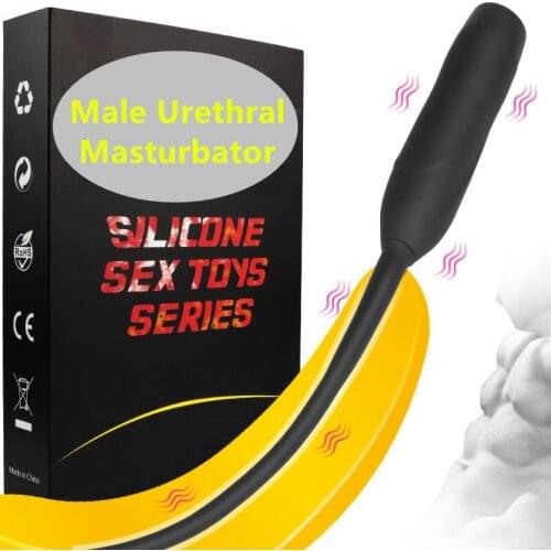 Urethral Vibrator Male Masturbator Sex Toys Silicone Vibrating Penis Plug Catheter Sounds Dilators Anal Plugs For Men Erotic Toy