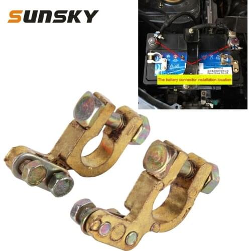 2 PCS Universal Car Battery Terminal Clamp Clip Brass Positive and Nagative Auto Battery Connectors Terminals Clamps Clips 1.2cm