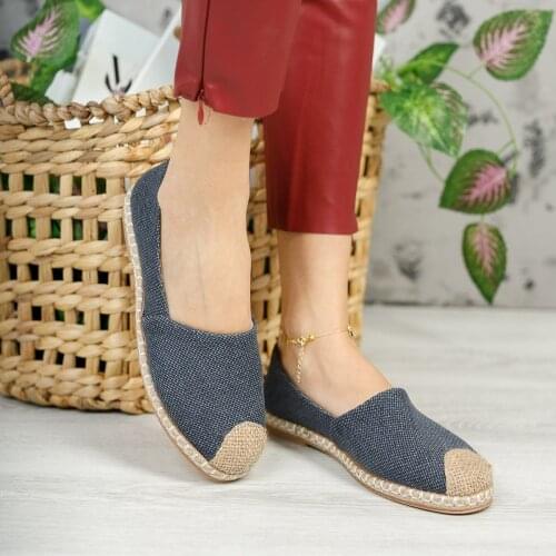 Womens Denim Straw Stylish Casual Ballerina Shoes slippers spacious special design different colors full size popular summer fashion