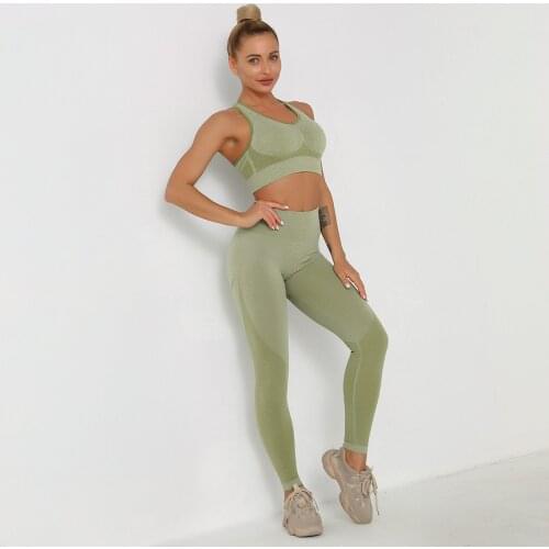 Womans Gym Sets 2PCS Sports Tracksuit Workout Leggings New Launched Sexy Strappy Bra Top and Pant Fitness Clothing Yoga Wear