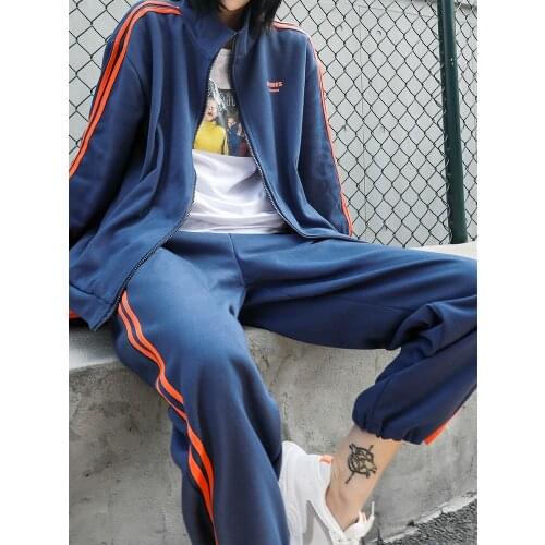 2021 Retro Casual Sportswear Suit Female Spring Autumn Korean Style Two Piece Suit Fashion Loose Vetement Femme Women Clothing