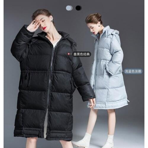 Lady Loose Down Coat Long Parka Women 2020 Winter White Duck Down Jacket Female Parkas Hooded Thicken Warm Snow Down Outwear
