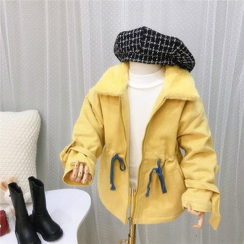 Girls winter woollen coat 2020 new cashmere long Korean trench coat fashionable childrens woollen coat