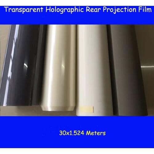 1pcs 30*1.524m Advertising adhensive Holographic rear Projection Film 3D film foil for window shop church movies