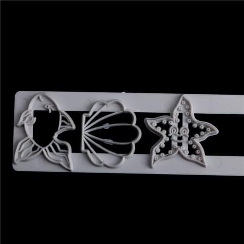 1pc Ocean plastic fondant cutter cake mold fondant mold fondant cake decorating tools sugarcraft 26.8*5.6cm