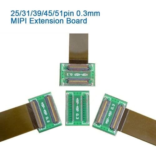 10Pcs 25P 31P 39P 45P 51P 0.3mm pitch FPC flexible cable docking LVDS MIPI LCD screen cable extension board