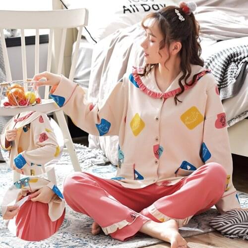 100% Cotton Maternity Postnatal Maternity Sleepwear Breastfeeding Lounge Nursing Pajamas Pregnant Women Adjustable Pajamas