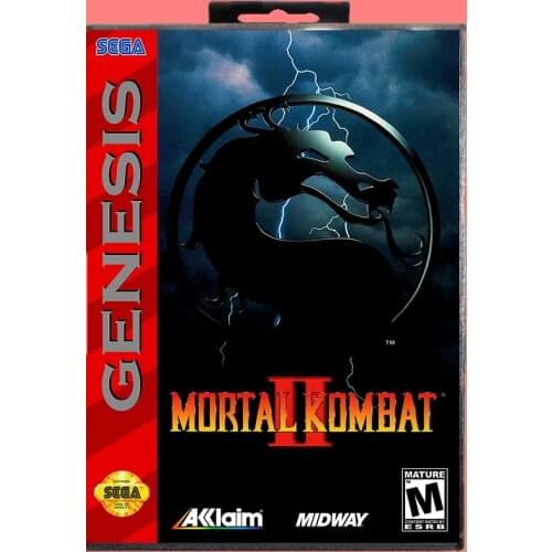 Mortal kombat 2 16 Bit MD Game card with Retail Box For Sega Genesis & Mega Drive