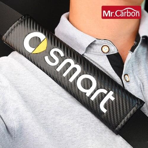 2Pcs For smart 451 453 fortwo forfour Car Seat Belt Shoulders Protection Pads Covers PU Leather decoration Interior Accessories