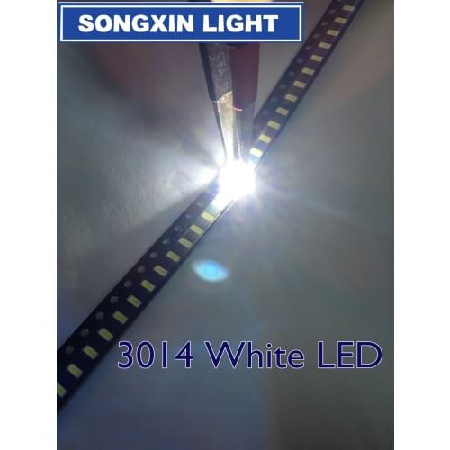 200pcs SMD 3014 LED 0.1W 10-12LM 6000-6500K White 3014 SMD LED beads XIASONGXIN LIGHT 3014 Diodes CW