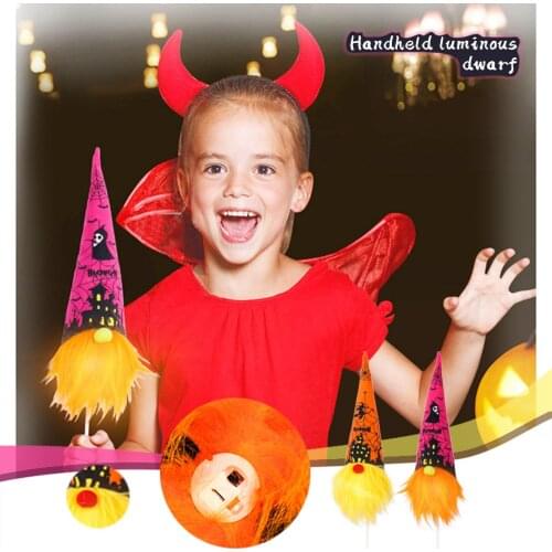 2021 New Year Gift Halloween Faceless Rudolph Handheld Glowing Gnome Doll Doll Children Gift Christmas Decoration With Battery