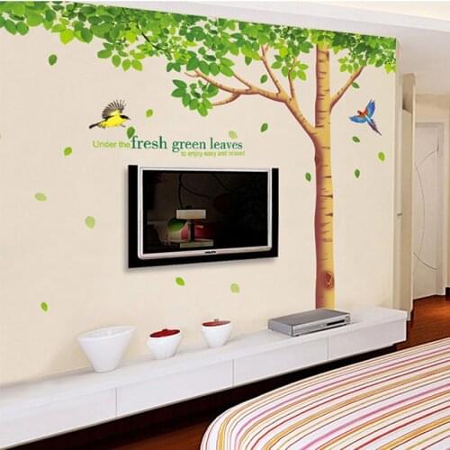 310*204cm/122*80in 3D DIY Green shade forest PVC Wall Decals/Adhesive Wall Stickers Background decoration Mural Art Home Decor