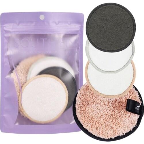 4x/set Reusable Makeup Remover Pads For Mascara Eye Shadow Foundation Clean