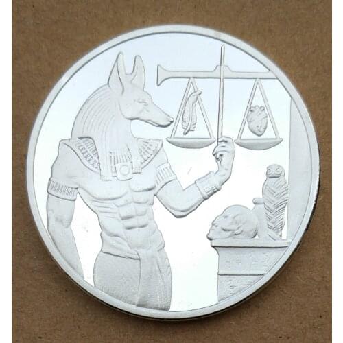 40mm Anubis Egyptian religion Silver Plated Souvenir Coin
