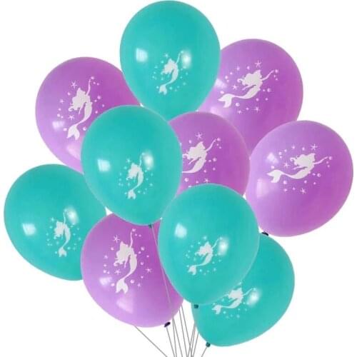 50/100Pcs Mermaid Balloons Latex Mermaid Theme Ballons Oceanic Happy Birthday Decors For Kids Toy Little Mermaid Party Supplies