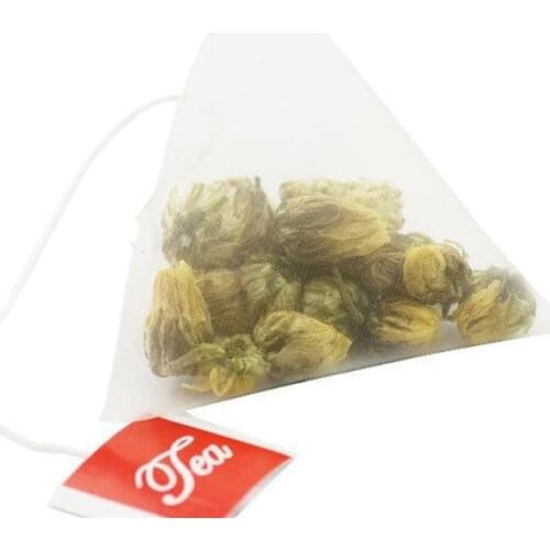 50LB 100PCS Pyramid Tea Bag Filter Nylon Tea Bag Single String Label Transparent Empty Tea Bag