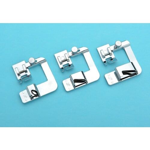 Sewing Machine Accessories 3Pcs Foot Presser Attachment Material Press Feet Set For Rolled