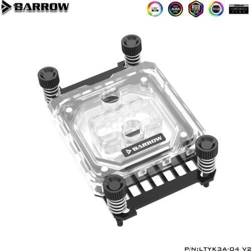 Barrow CPU Water Block use for AMD RYZEN 3600 AM3 AM4 / RGB Light compatible 5V GND 3PIN Header in Motherboard / Copper Radiator