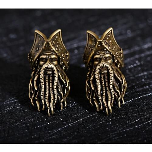 1 Piece/Lot Silver Color Spacer Beads Long Beard Weird Pirate Image Beads Accessories For Handmade DIY Bracelets 2020 Jewelry
