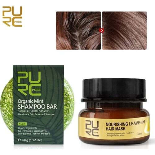 PURC Plant extract Natural Smell Mint Shampoo Bar handmade and remove dying or perming odor Hair mask