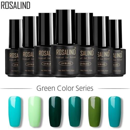 ROSALIND Gel 1 7ML Gel Nail Polish Green color Series Soak off UV&LED Gel Lacquer Vernis Semi Permanent Nail Polish