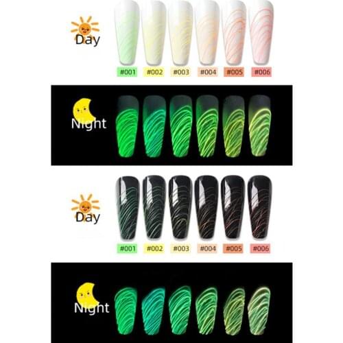 Regular Nail Polish Gel Luminous Spider Nail Gel Fluorescent Neon Effect Art Wire Drawing Manicure Pulling Polish Set