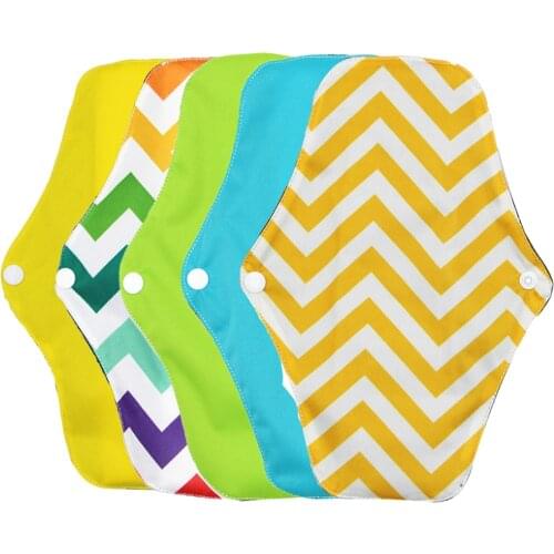 Healthy feminine washable bamboo terry inner day use sanitary napkin， absorbent reusable charcoal bamboo menstrual pads