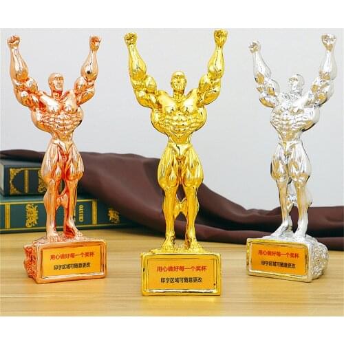 Hot sale 28cm male Bodybuilding Trophy Boxing Champion male Model Medal Award Trophy Home Furnishing Sports Souvenir Gifts Souve