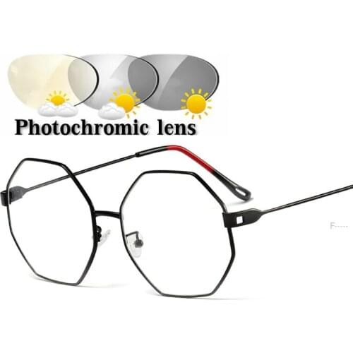 Polygon Progressive multifocal Sunglasses Transition Photochromic Reading Glasses for Men Hyperopia Presbyopia Glasses FML