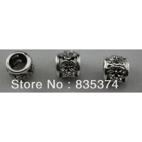 Fashion Alloy antique silver color Big Hole Beads European Jewelry Fit Charms Bracelet 10*9mm