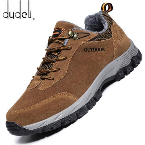 Men Casual Shoes Winter Leather Ankle Boots Outdoor Waterproof Work Tooling Mens Hiking Boots Sneakers Warm Military Snow Boots